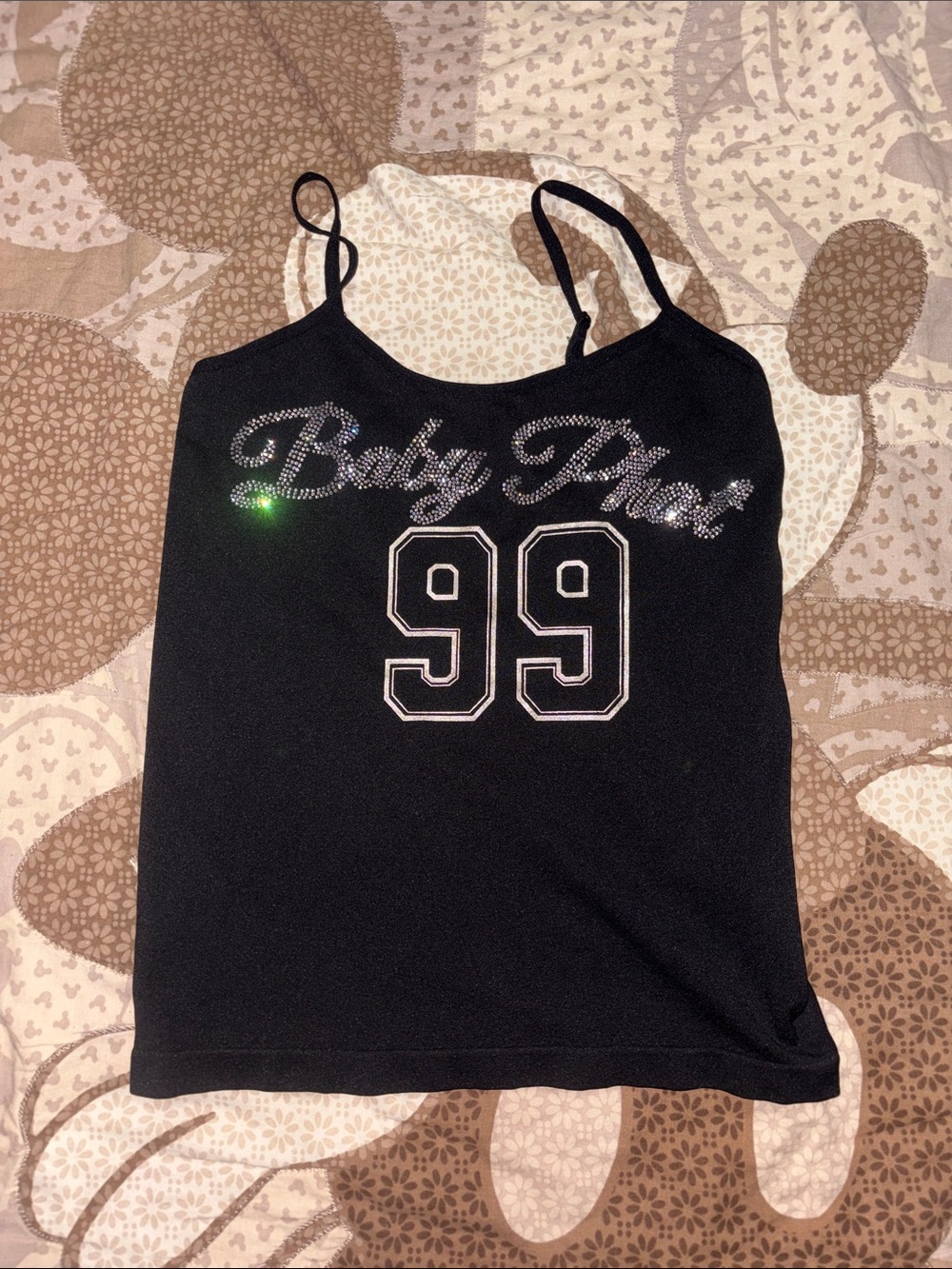 Baby Phat Black Rhinestone '99 Camisole